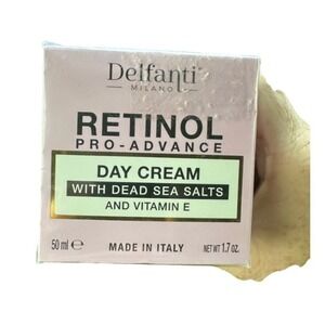 Delfanti Milano Retinol Pro Advance Day Cream Dead Sea Salts Vitamin E 1.7 oz